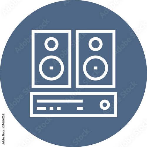 Stereo Sound System Outline Icon