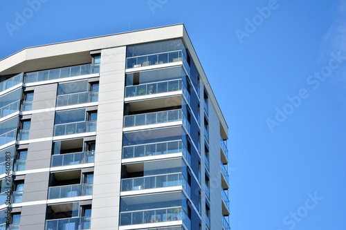 Abstract fragment of contemporary architecture. Residential modern building