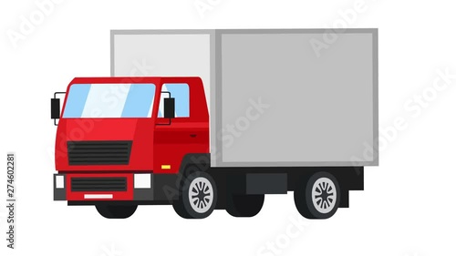 Wallpaper Mural Cartoon isolated red truck car flat animation Torontodigital.ca