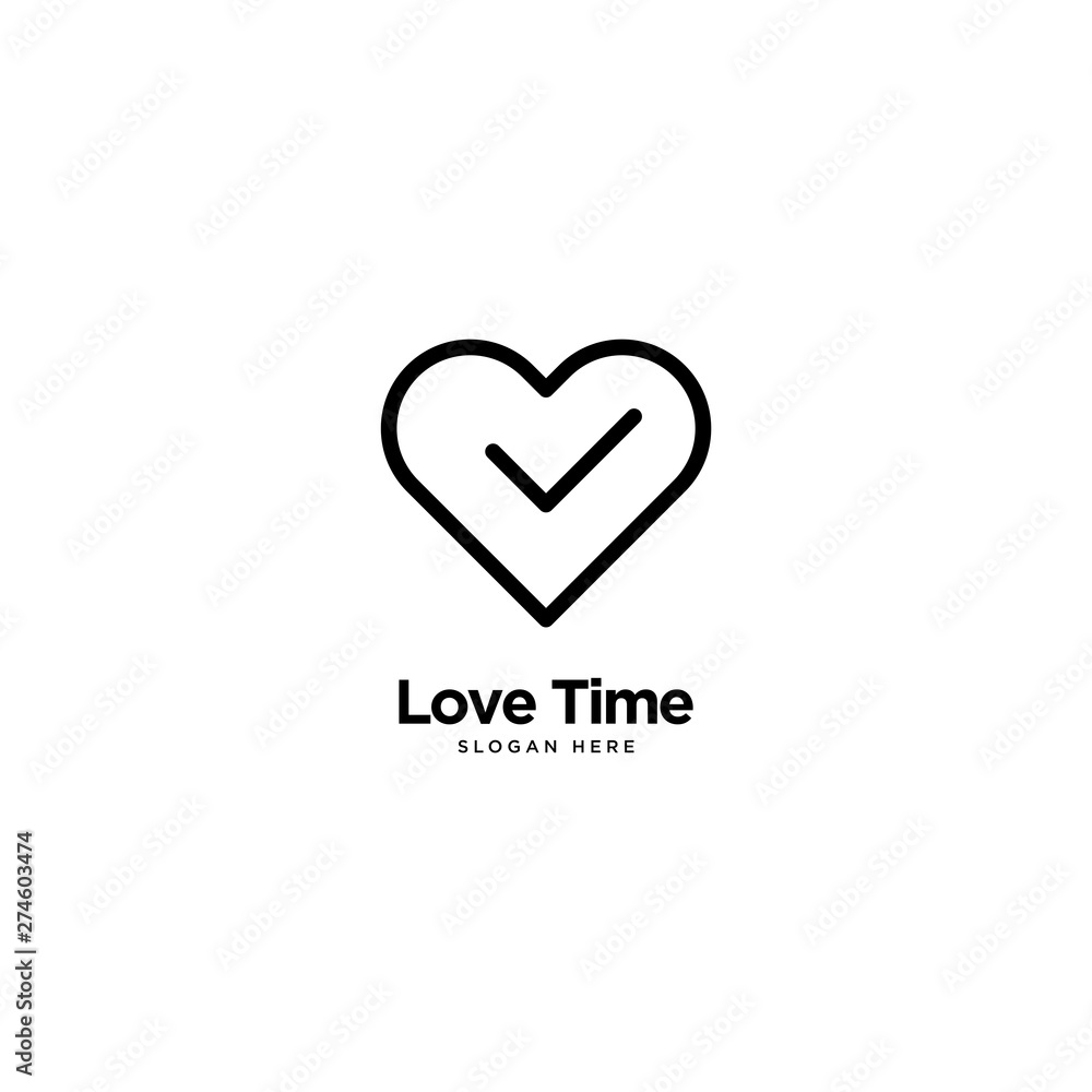Love Time Logo Outline Monoline