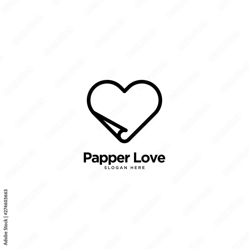 Papper Love Logo Outline Monoline