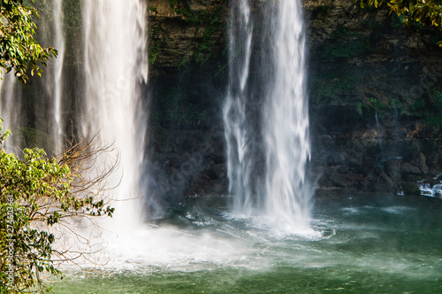 Misol-Ha Waterfall  Mexico - November 24  2010. Waterfall in sunset  Yucatan peninsula  Chiapas