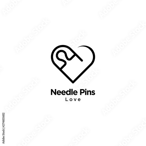 Wallpaper Mural Needle Pins Love Logo Outline Monoline Torontodigital.ca