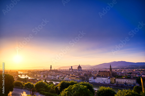 The sunset over Florence, capital of Italy’s Tuscany region.