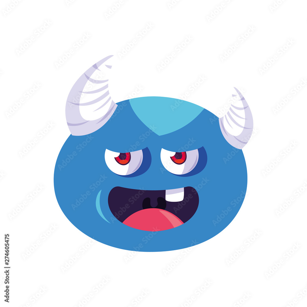 funny monster with horns comic character funny monster with horns comic character