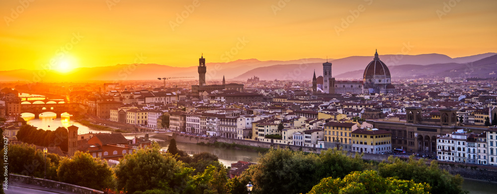 The sunset over Florence, capital of Italy’s Tuscany region.