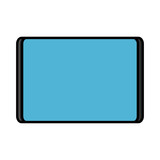 Vector illustration of a flat icon of a modern digital digital rectangular mobile tablet isolated on white background. Concept: computer digital technologies