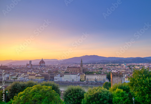 The sunset over Florence, capital of Italy’s Tuscany region.