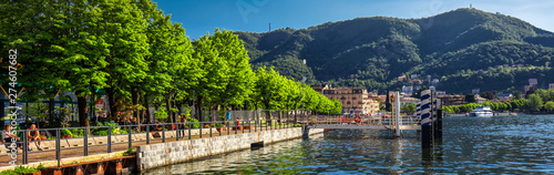 Como town on the Lake Como surrounded by mountains in the Italian region Lombardy, Italy, Europe