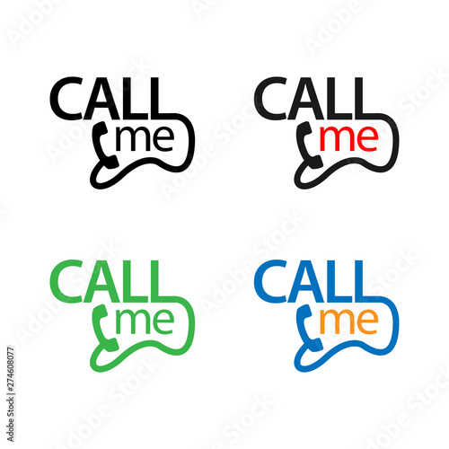 Call me icon stock-vector. Colorful set icon