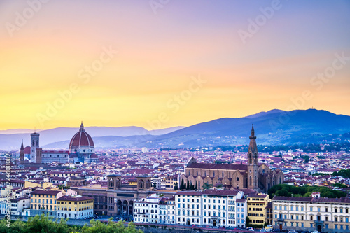 The sunset over Florence, capital of Italy’s Tuscany region.