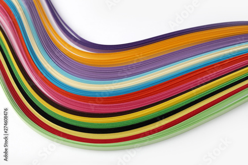 Abstract color wave rainbow strip paper background. Template for prints, posters, cards.