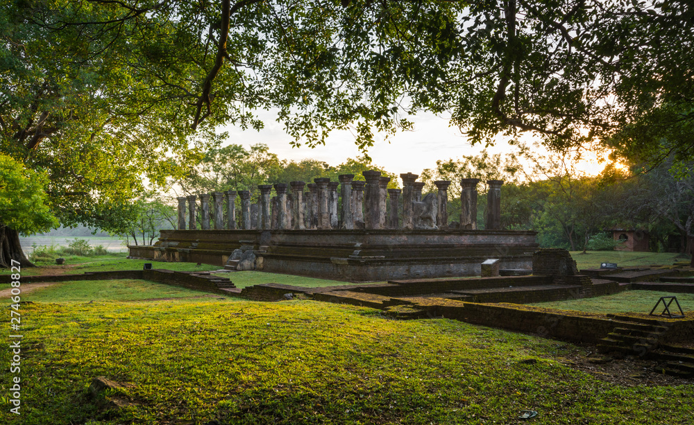 Palace Complex of King Nishshanka Malla (Nissanka Malla, Kirti Nissanka or Kalinga Lokesvara), Polonnaruwa, Sri Lanka, Asia. Mausoleum.