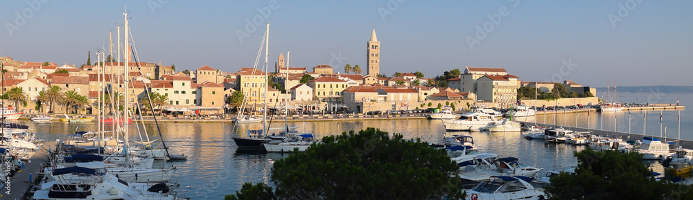 The town of Rab, Croatian tourist resort famous for its four bell towers.