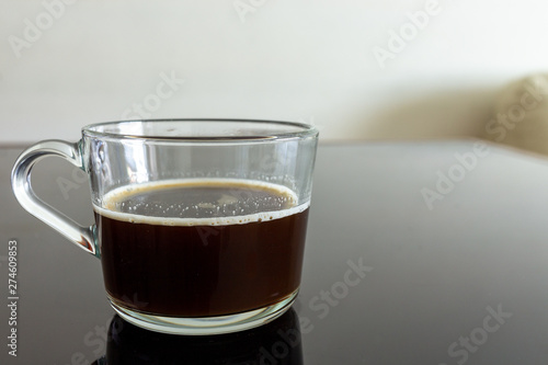 isolated Coffee cup on the black table