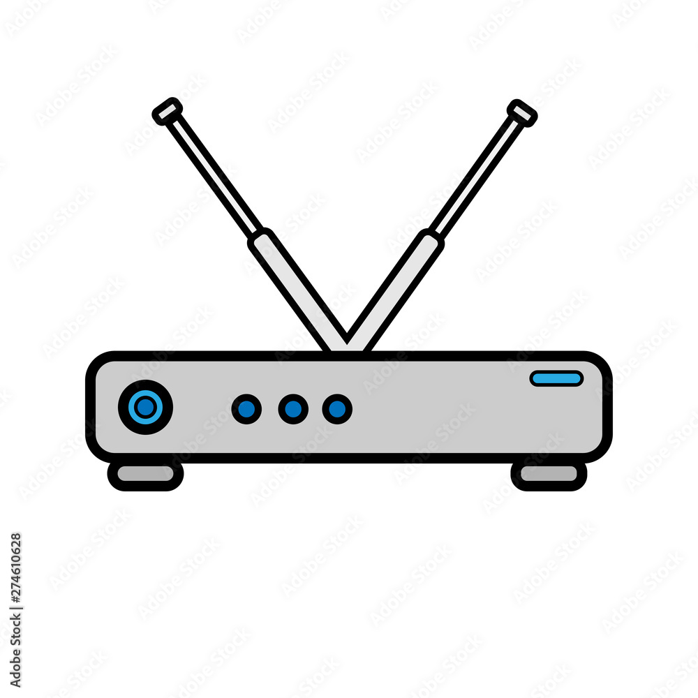 Vector illustration white flat icon simple modern digital wi-fi router modem for wireless internet isolated on white background. Concept: computer digital technologies Vector illustration white flat icon simple modern digital wi-fi router modem for wireless internet isolated on white background. Concept: computer digital technologies