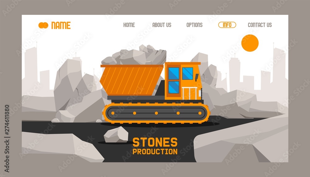 Building stones production cartoon flat set of banners web design. Stones and rocks in isometric 3d style vector illustration. Boulders of different shape and color. Heavy natural material. Building stones production cartoon flat set of banners web design. Stones and rocks in isometric 3d style vector illustration. Boulders of different shape and color. Heavy natural material.