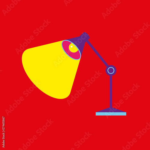 Desk lamp, flat design style