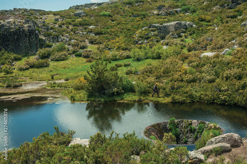 Large sinkhole in a dam lake on the highlands