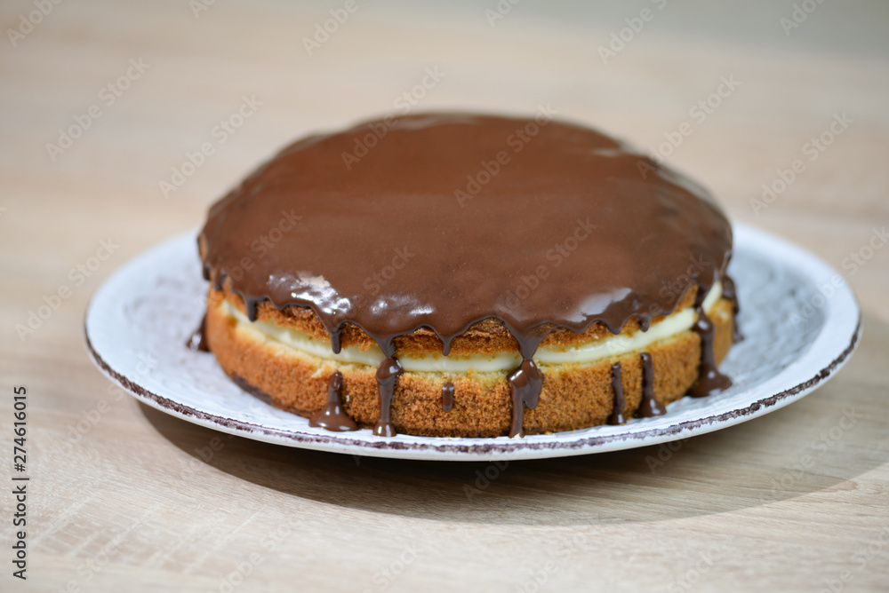 Homemade Chocolate Boston Cream Pie Homemade Chocolate Boston Cream Pie