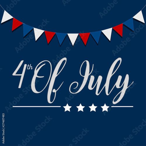 Happy independence day graphic design. 4th of July with ornaments - Vector