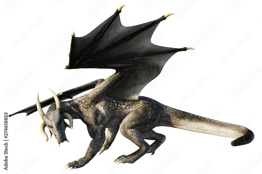 Fototapeta premium Dragon, 3D illustration, 3D rendering