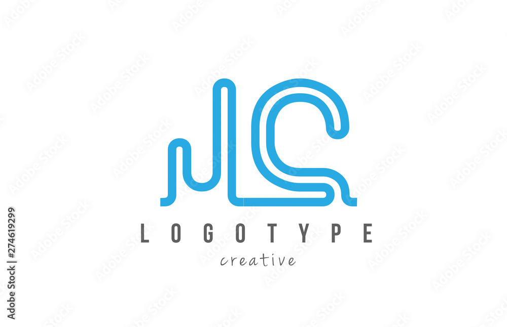 JC J C blue joined line alphabet letter combination logo icon design JC J C blue joined line alphabet letter combination logo icon design