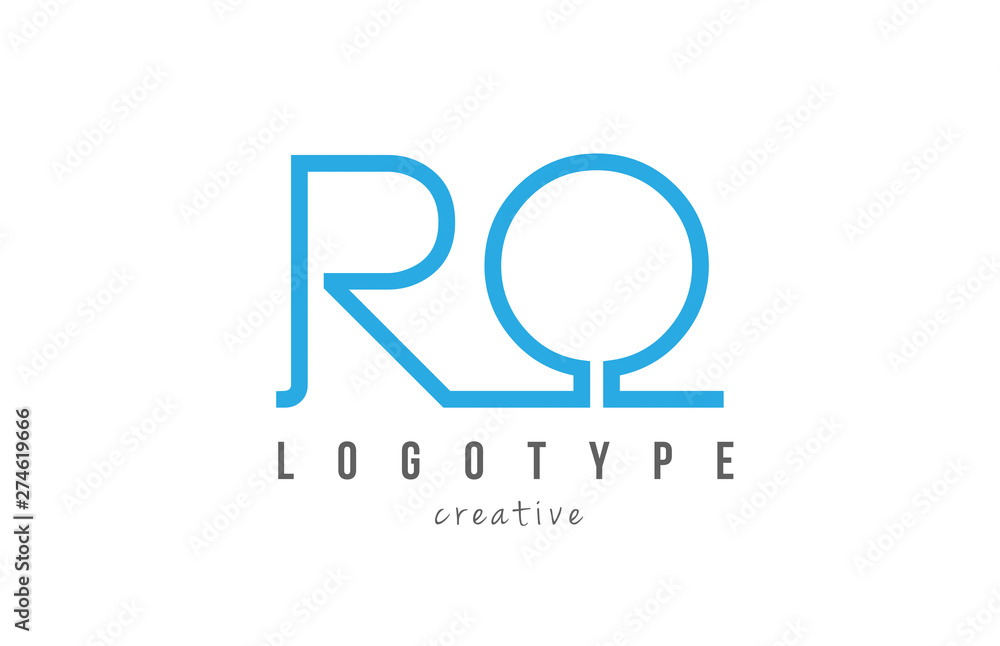 RO R O blue joined line alphabet letter combination logo icon design RO R O blue joined line alphabet letter combination logo icon design