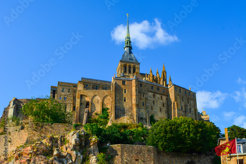 Mont Saint-Michel, cathedral on the island on quicksand, Normandy, France