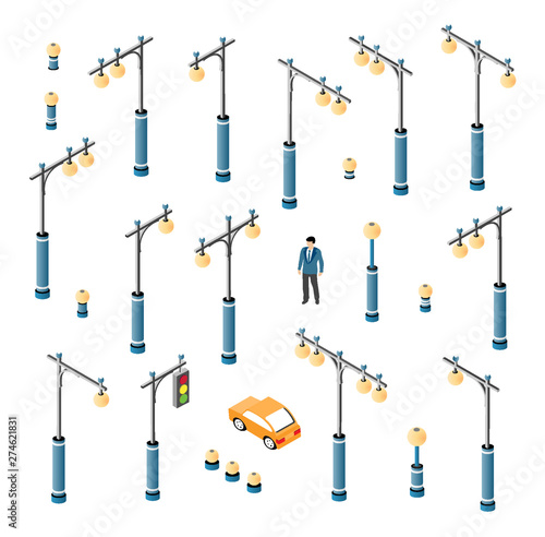 The road streetlight set