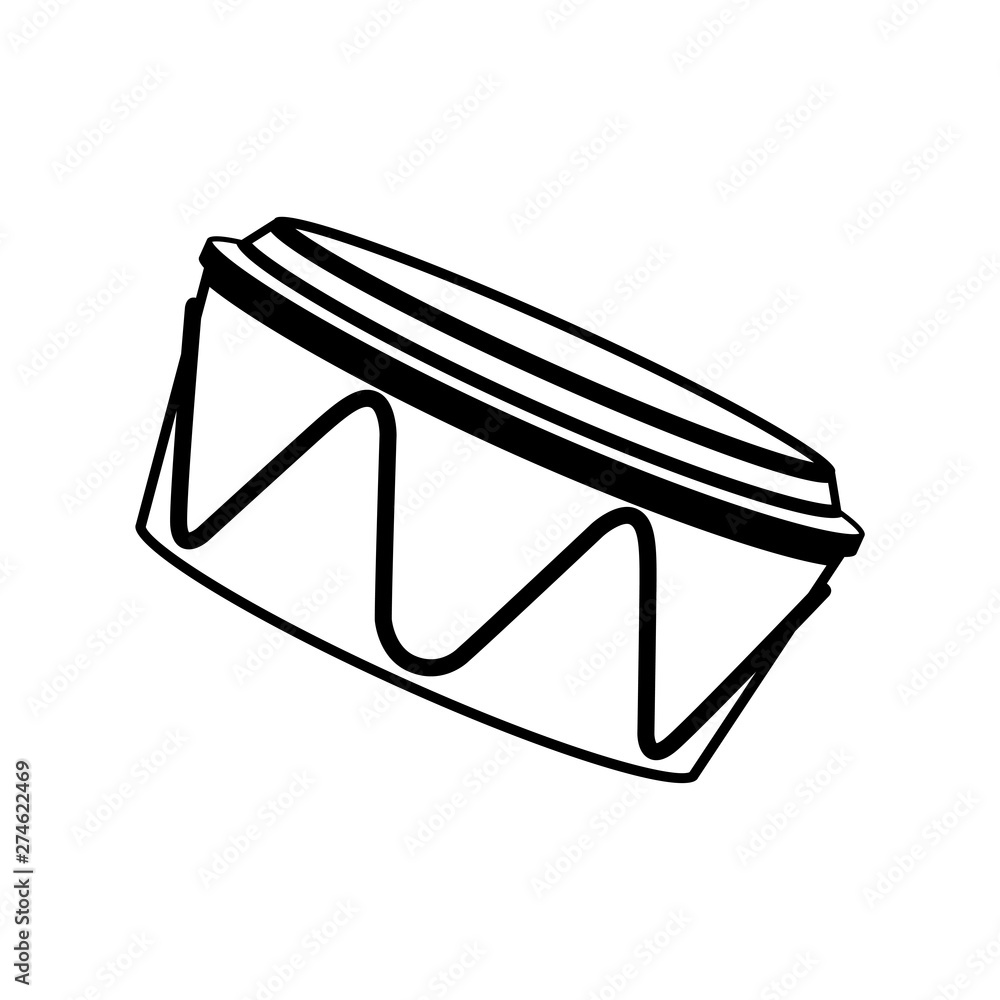 Isolated drum icon on a white background. Musical instrument - Vector Isolated drum icon on a white background. Musical instrument - Vector