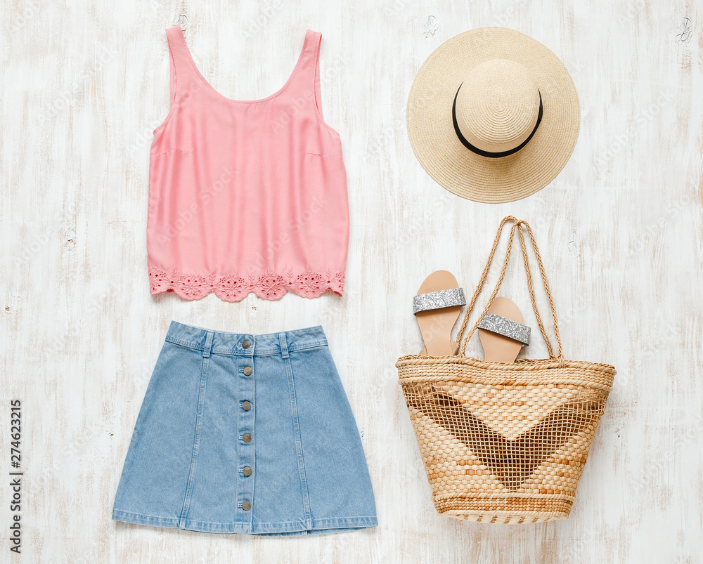 Pink tank denim skirt clearance