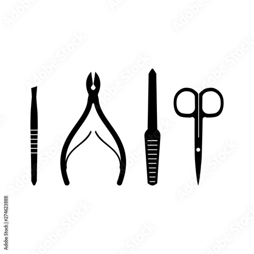 manicure tool black silhouettes