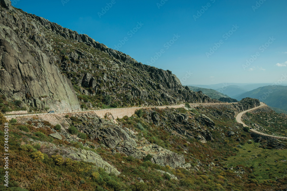 Curve road passing through rocky landscape