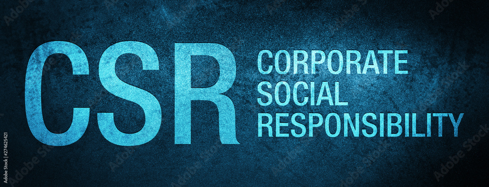CSR Corporate Social Responsibility Special Blue Banner Background ...