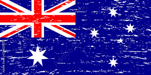 Grunge flag of Australia. Vector illustration