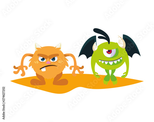 funny monsters comic characters colorful