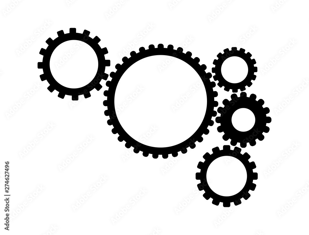Gears in flat stite engagement