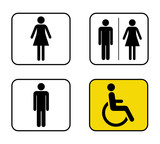 WC symbols icons in flat style