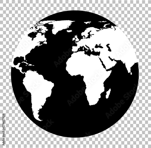 Earth globe in flat style. Vector illustration