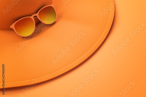 Orange hat and sunglasses
