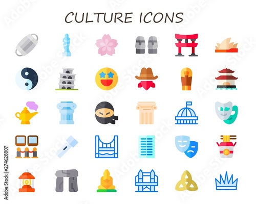 culture icon set photo