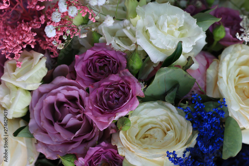 Beautiful wedding rose bouquet  closeup