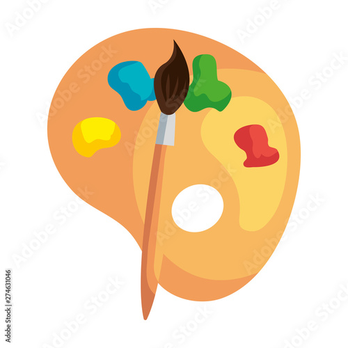 paint colors pallette with brush