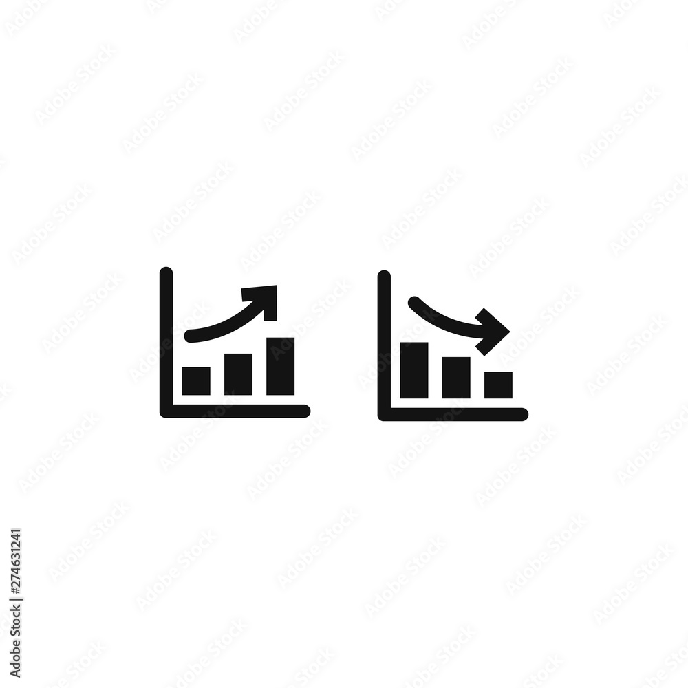 growth up and growth down. vector illustration on white background growth up and growth down. vector illustration on white background