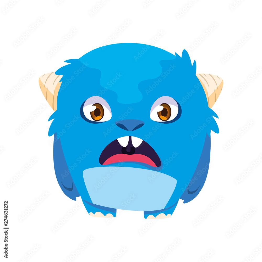 funny monster with horns comic character funny monster with horns comic character