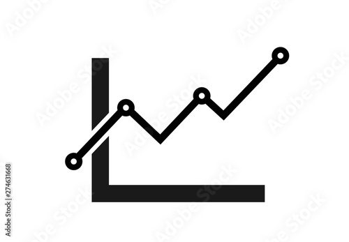 growth trend line with dots chart icon