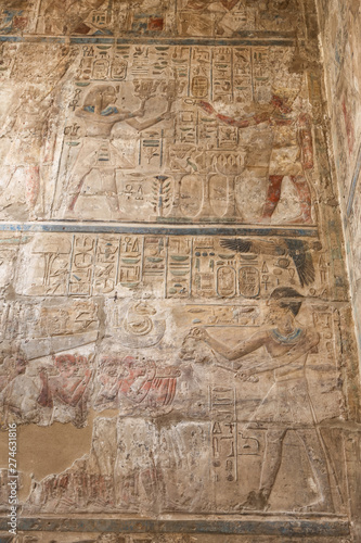 Egyptian Hieroglyphs in Luxor Temple, Luxor, Egypt