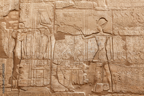 Egyptian Hieroglyphs in Luxor Temple, Luxor, Egypt