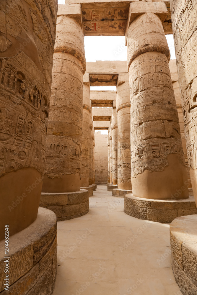 Columns in Hypostyle Hall of Karnak Temple, Luxor, Egypt Columns in Hypostyle Hall of Karnak Temple, Luxor, Egypt